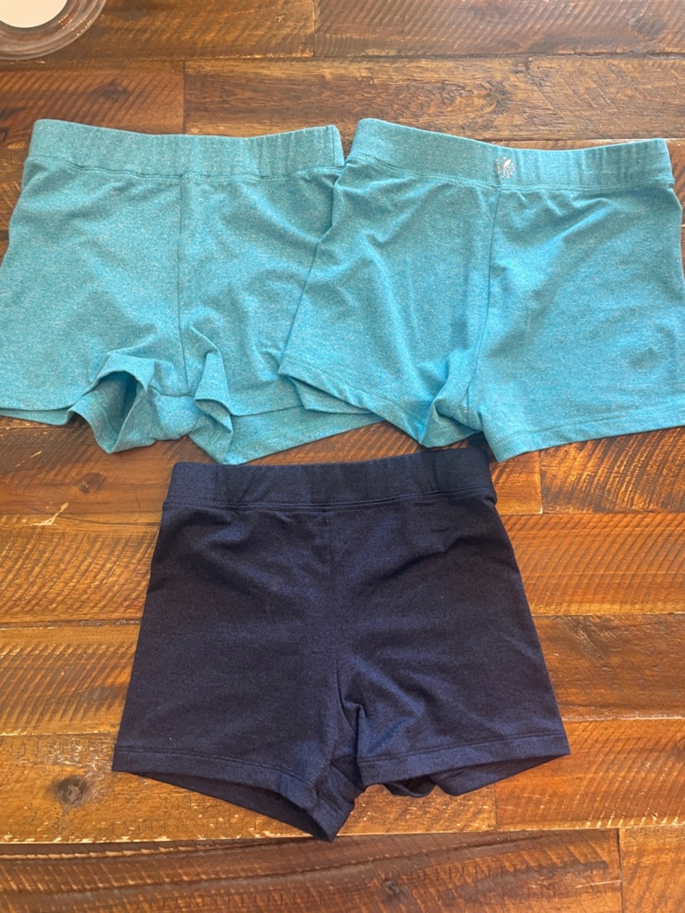 Kids Stretch Athletic Shorts - Teal & Navy - (Brand Unspecified)